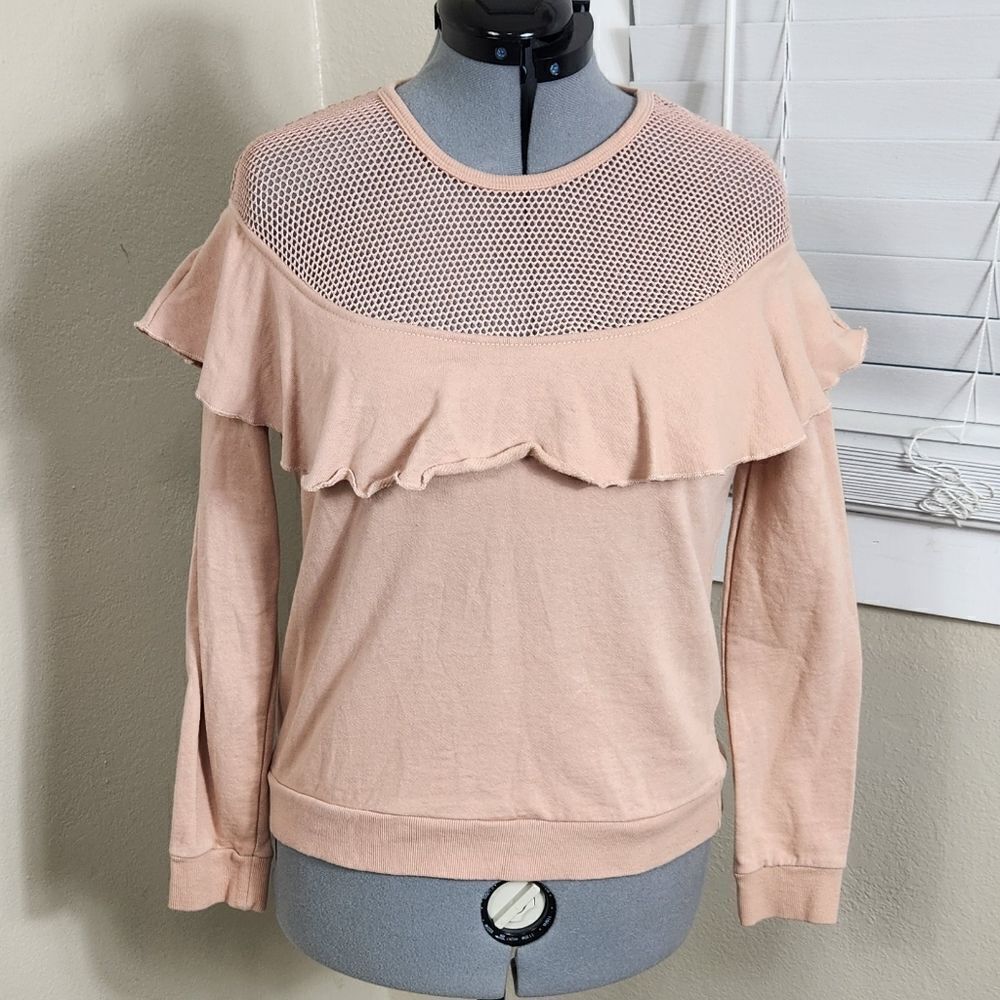 Almost Famous Pink Sweater Size L Fishnet